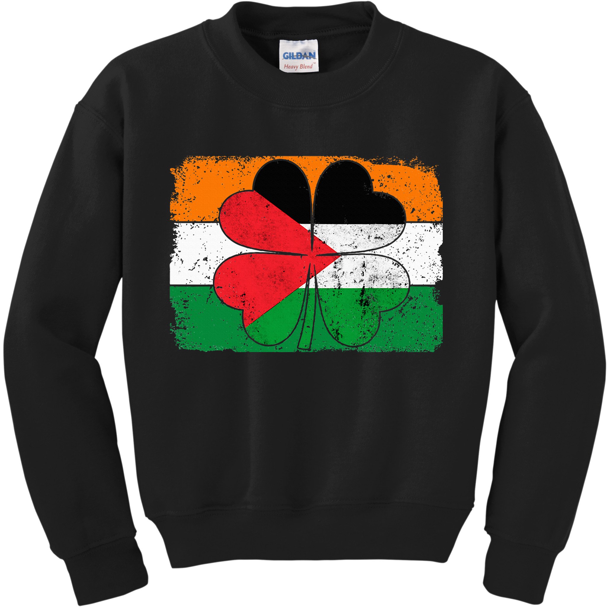 Irish Palestine Flag Ireland Shamrock St Patricks Day Kids Sweatshirt