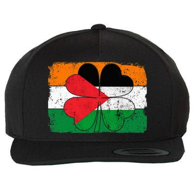 Irish Palestine Flag Ireland Shamrock St Patricks Day Wool Snapback Cap