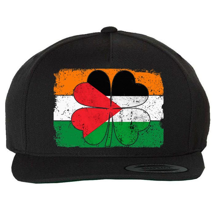 Irish Palestine Flag Ireland Shamrock St Patricks Day Wool Snapback Cap