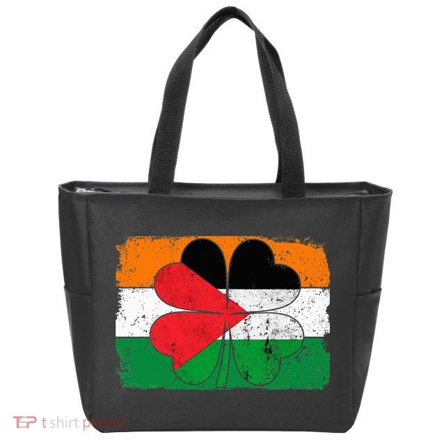 Irish Palestine Flag Ireland Shamrock St Patricks Day Zip Tote Bag