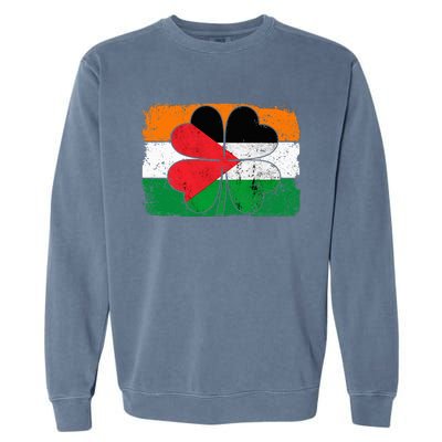 Irish Palestine Flag Ireland Shamrock St Patricks Day Garment-Dyed Sweatshirt