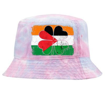 Irish Palestine Flag Ireland Shamrock St Patricks Day Tie-Dyed Bucket Hat