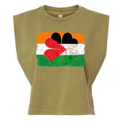 Irish Palestine Flag Ireland Shamrock St Patricks Day Garment-Dyed Women's Muscle Tee