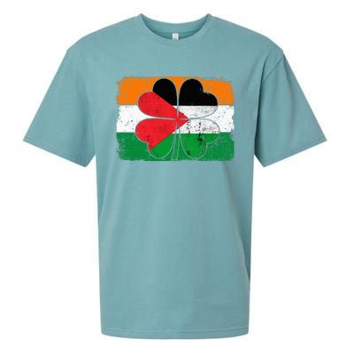 Irish Palestine Flag Ireland Shamrock St Patricks Day Sueded Cloud Jersey T-Shirt