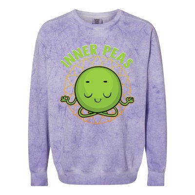 Inner Peas Funny Inner Peace Foodie Pun Meme Cute Gift Colorblast Crewneck Sweatshirt