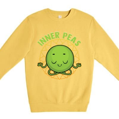 Inner Peas Funny Inner Peace Foodie Pun Meme Cute Gift Premium Crewneck Sweatshirt