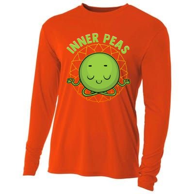 Inner Peas Funny Inner Peace Foodie Pun Meme Cute Gift Cooling Performance Long Sleeve Crew