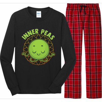 Inner Peas Funny Inner Peace Foodie Pun Meme Cute Gift Long Sleeve Pajama Set