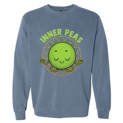 Inner Peas Funny Inner Peace Foodie Pun Meme Cute Gift Garment-Dyed Sweatshirt