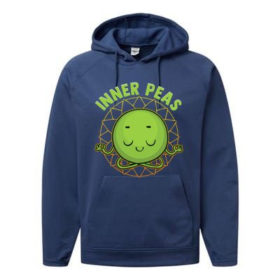 Inner Peas Funny Inner Peace Foodie Pun Meme Cute Gift Performance Fleece Hoodie