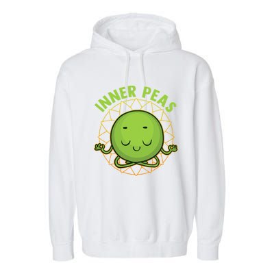 Inner Peas Funny Inner Peace Foodie Pun Meme Cute Gift Garment-Dyed Fleece Hoodie