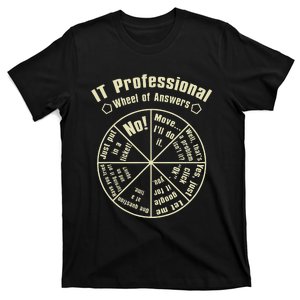 IT Professional Funny Wheel Of Answers Tech Support Job Work T-Shirt