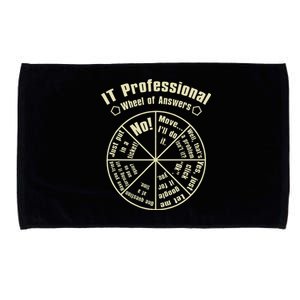 IT Professional Funny Wheel Of Answers Tech Support Job Work Microfiber Hand Towel