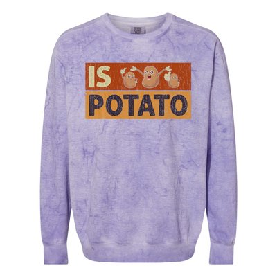 Is Potato Funny Retro Vintage IS POTATO Late Night Show Colorblast Crewneck Sweatshirt