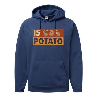 Is Potato Funny Retro Vintage IS POTATO Late Night Show Performance Fleece Hoodie