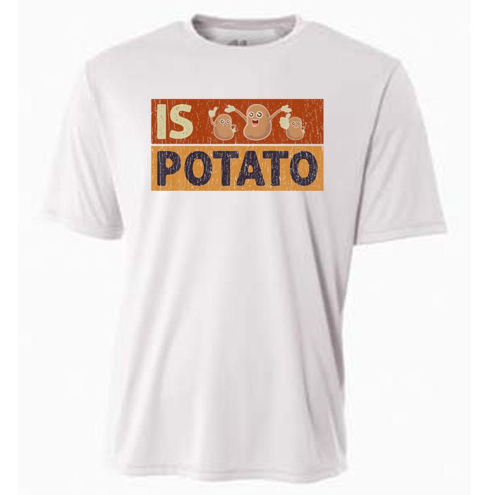 Is Potato Funny Retro Vintage IS POTATO Late Night Show Cooling Performance Crew T-Shirt