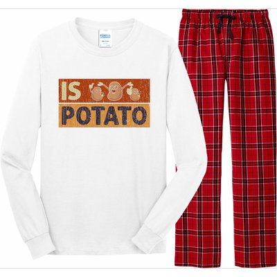 Is Potato Funny Retro Vintage IS POTATO Late Night Show Long Sleeve Pajama Set