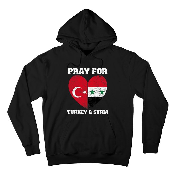 I Pray For Turkey & Syria Flag Heart Turkey Syria Earthquake Hoodie