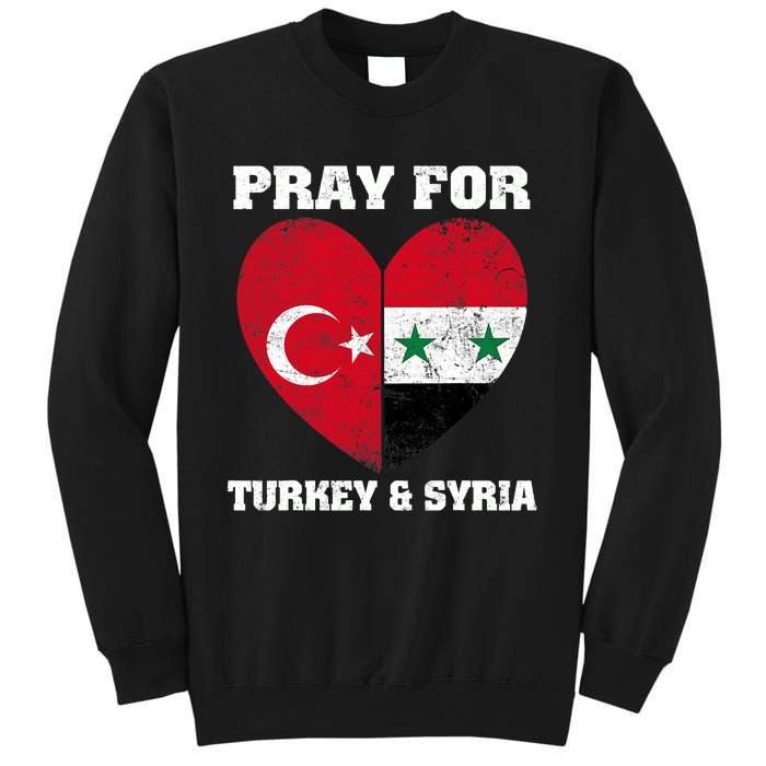 I Pray For Turkey & Syria Flag Heart Turkey Syria Earthquake Sweatshirt