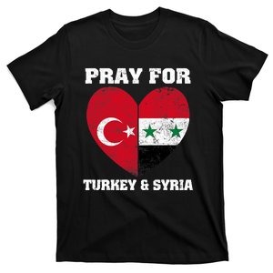 I Pray For Turkey & Syria Flag Heart Turkey Syria Earthquake T-Shirt