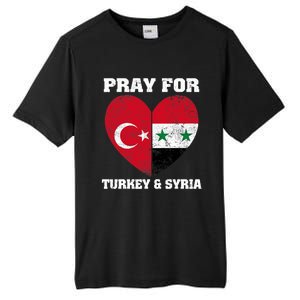 I Pray For Turkey & Syria Flag Heart Turkey Syria Earthquake Tall Fusion ChromaSoft Performance T-Shirt