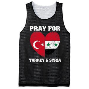 I Pray For Turkey & Syria Flag Heart Turkey Syria Earthquake Mesh Reversible Basketball Jersey Tank