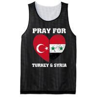 I Pray For Turkey & Syria Flag Heart Turkey Syria Earthquake Mesh Reversible Basketball Jersey Tank