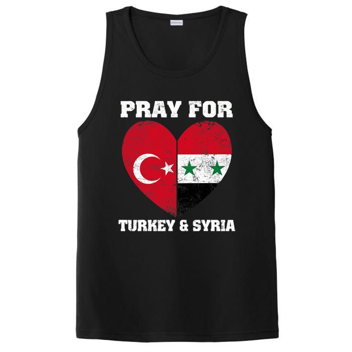 I Pray For Turkey & Syria Flag Heart Turkey Syria Earthquake PosiCharge Competitor Tank