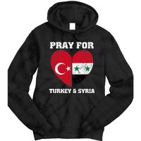 I Pray For Turkey & Syria Flag Heart Turkey Syria Earthquake Tie Dye Hoodie