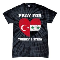 I Pray For Turkey & Syria Flag Heart Turkey Syria Earthquake Tie-Dye T-Shirt