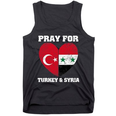 I Pray For Turkey & Syria Flag Heart Turkey Syria Earthquake Tank Top