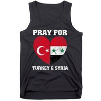 I Pray For Turkey & Syria Flag Heart Turkey Syria Earthquake Tank Top