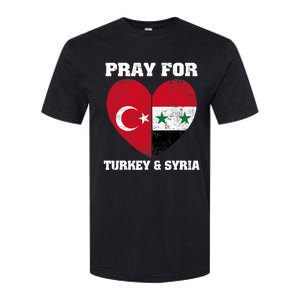 I Pray For Turkey & Syria Flag Heart Turkey Syria Earthquake Softstyle CVC T-Shirt