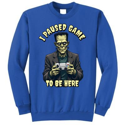 I Paused Game To Be Here Halloween Gaming Monster Gamer Gift Sweatshirt