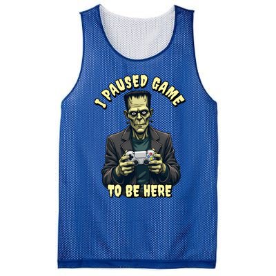 I Paused Game To Be Here Halloween Gaming Monster Gamer Gift Mesh Reversible Basketball Jersey Tank