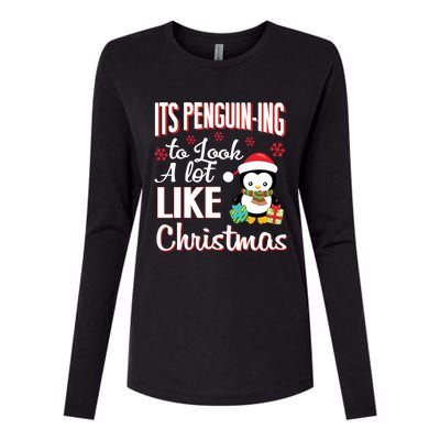 It's Penguincool Gifting To Look A Lot Like Christmas Penguin Meaningful Gift Womens Cotton Relaxed Long Sleeve T-Shirt