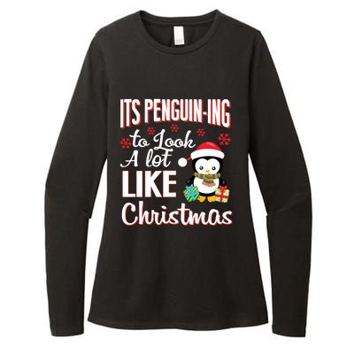 It's Penguincool Gifting To Look A Lot Like Christmas Penguin Meaningful Gift Womens CVC Long Sleeve Shirt