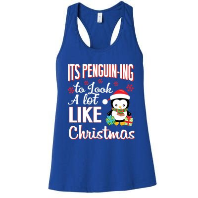 It's Penguincool Gifting To Look A Lot Like Christmas Penguin Meaningful Gift Women's Racerback Tank