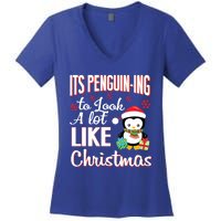 It's Penguincool Gifting To Look A Lot Like Christmas Penguin Meaningful Gift Women's V-Neck T-Shirt