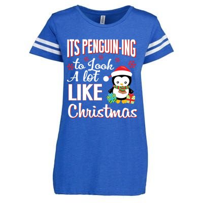 It's Penguincool Gifting To Look A Lot Like Christmas Penguin Meaningful Gift Enza Ladies Jersey Football T-Shirt