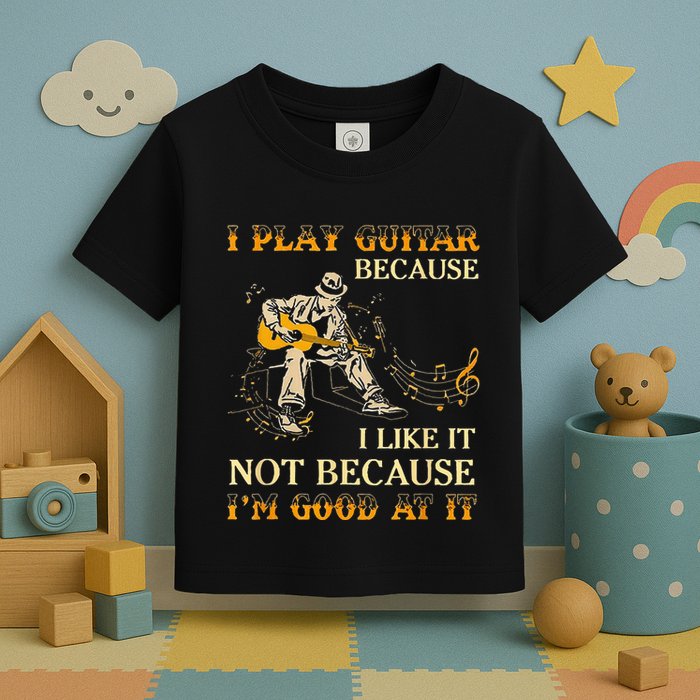 I Play Guitar Because I Like It Not Because Funny Saying Toddler T-Shirt