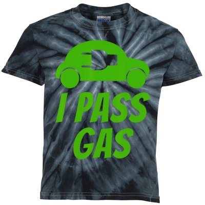 I Pass Gas Funny Electric Car pun EV driver joke Kids Tie-Dye T-Shirt