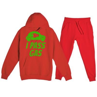 I Pass Gas Funny Electric Car pun EV driver joke Premium Hooded Sweatsuit Set