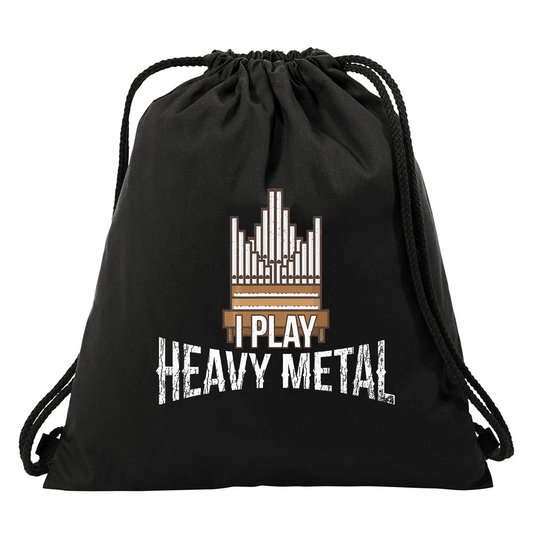 I Play Heavy Metal Church Organist Pipe Organ Player Drawstring Bag