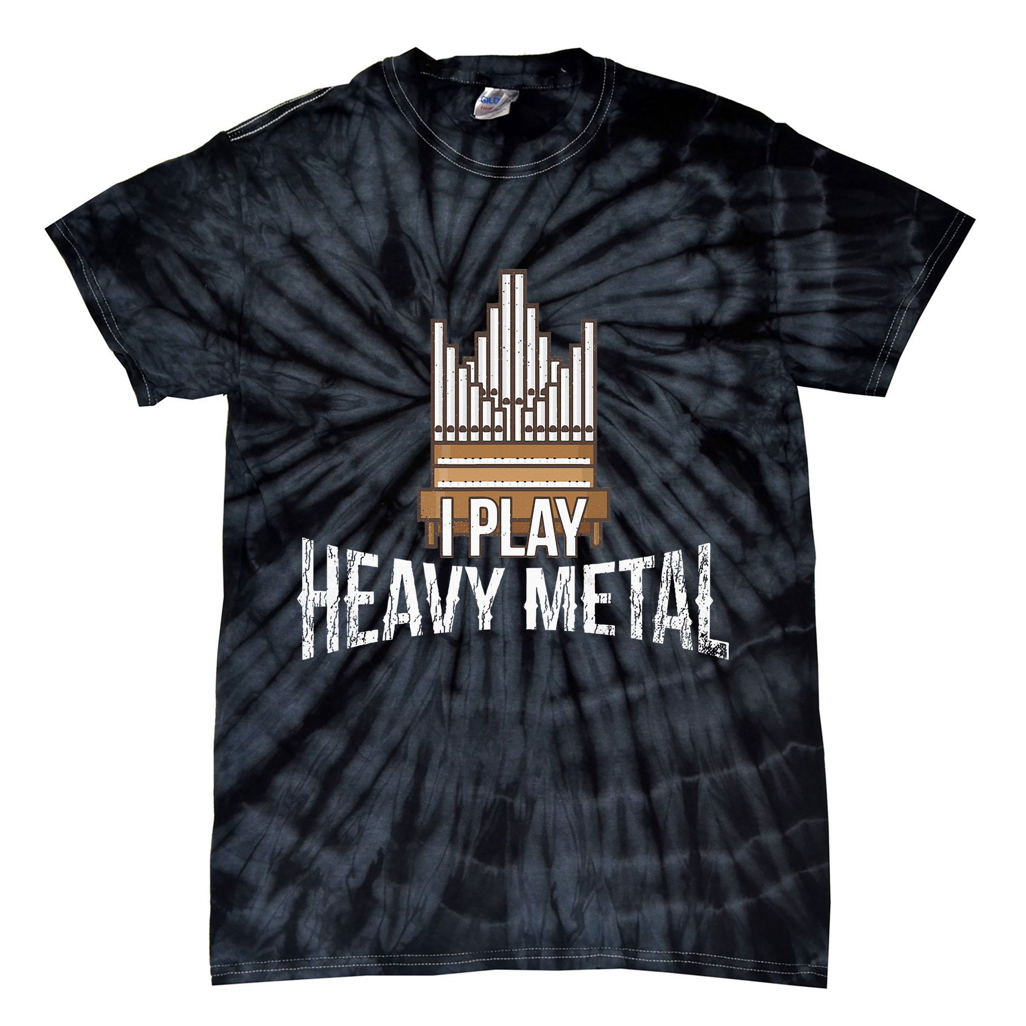 I Play Heavy Metal Church Organist Pipe Organ Player Tie-Dye T-Shirt
