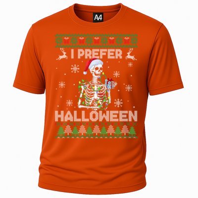 I Prefer Halloween Christmas Funny Skeleton Xmas Gift Cooling Performance Crew T-Shirt