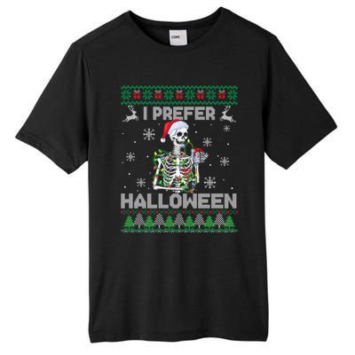 I Prefer Halloween Christmas Funny Skeleton Xmas Gift Tall Fusion ChromaSoft Performance T-Shirt