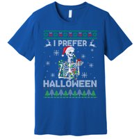 I Prefer Halloween Christmas Funny Skeleton Xmas Gift Premium T-Shirt