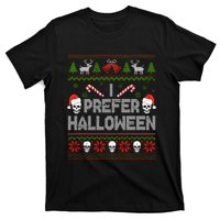 I Prefer Halloween Christmas Sweater Funny Ugly Xmas Holiday T-Shirt