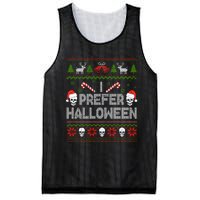 I Prefer Halloween Christmas Sweater Funny Ugly Xmas Holiday Mesh Reversible Basketball Jersey Tank